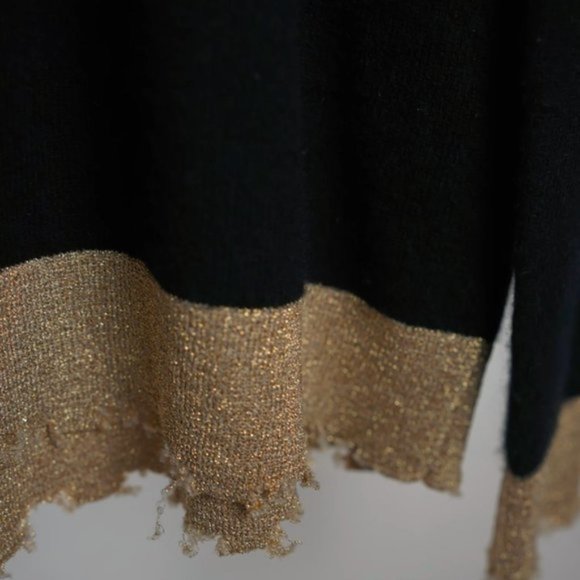 RtA Charlotte Black and Gold Knit Cashmere Sweater - Picture 5 of 8